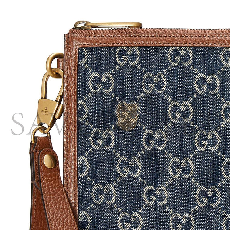 GUCCI GG DENIM POUCH 672953 (30.5*21*1.5cm)